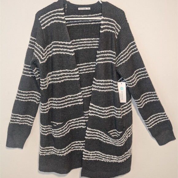 Pink Clover Sweaters - Pink Clover Two Pocket XL Cardigan Striped Lightweight Open Knitted New W/ Tags